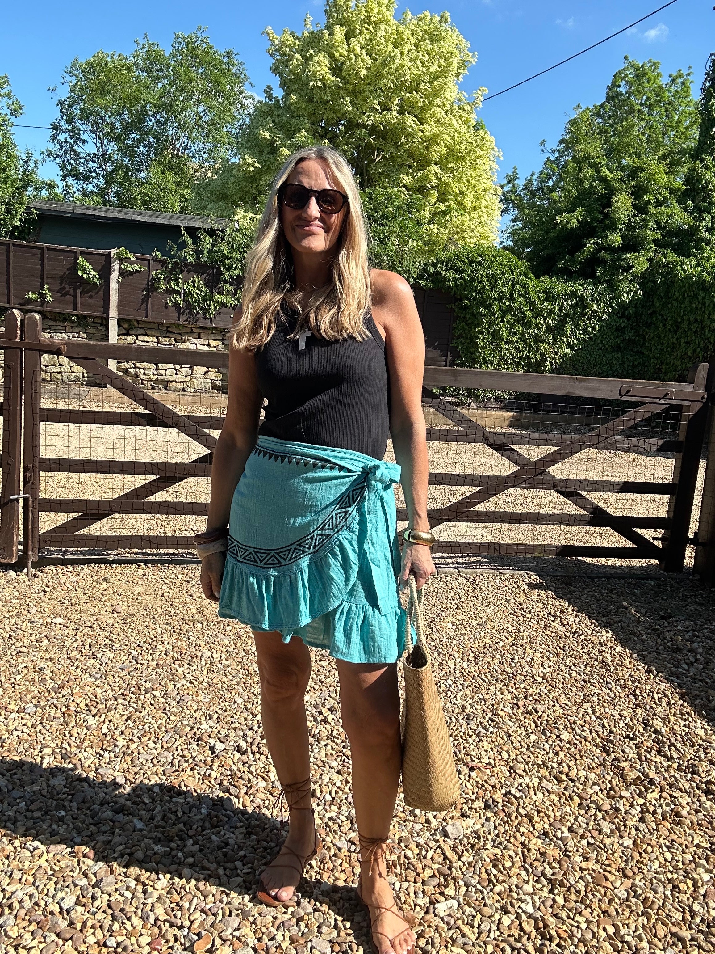 Boho Mini Wrap Skirt