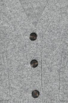 Grey V Neck Cardigan