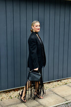 Fringed sequin skirt