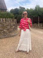 White Tiered Maxi Skirt