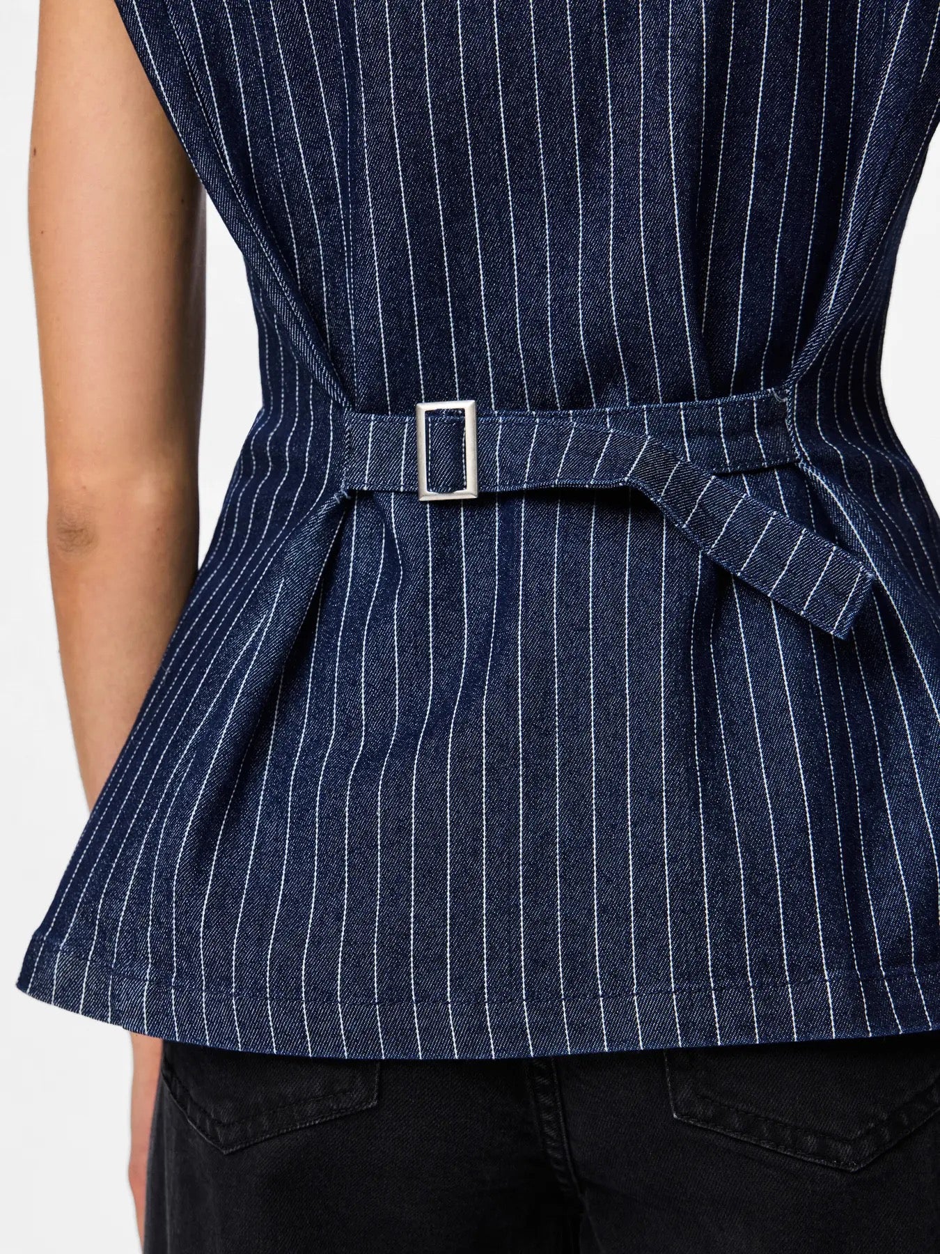 Pinstripe Denim Waistcoat