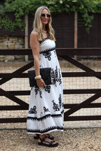 Black and White Jacquard Dress