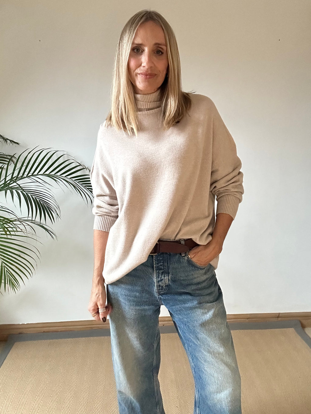 Relaxed Fit Roll Neck Jumper