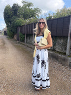 Black and White Jacquard Dress