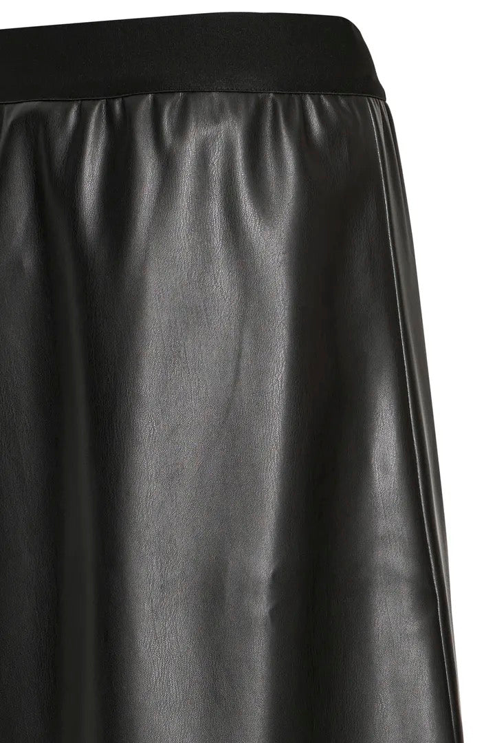 Laser Cut Faux Leather Skirt