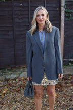 Silver Sequin Mini Skirt