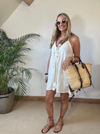 Mykonos rope Halter Mini Dress