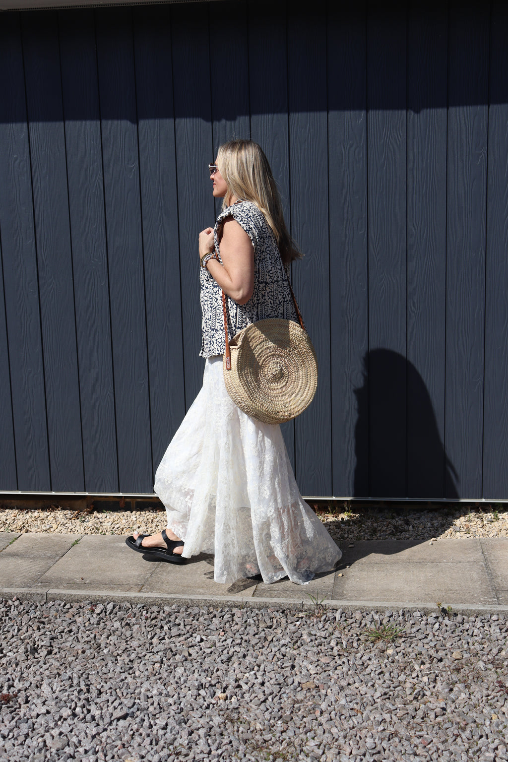 Cream Maxi Lace Skirt