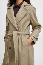 Trench Style Coat - Sepia