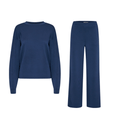 Navy Modal Wide Leg Loungewear Suit