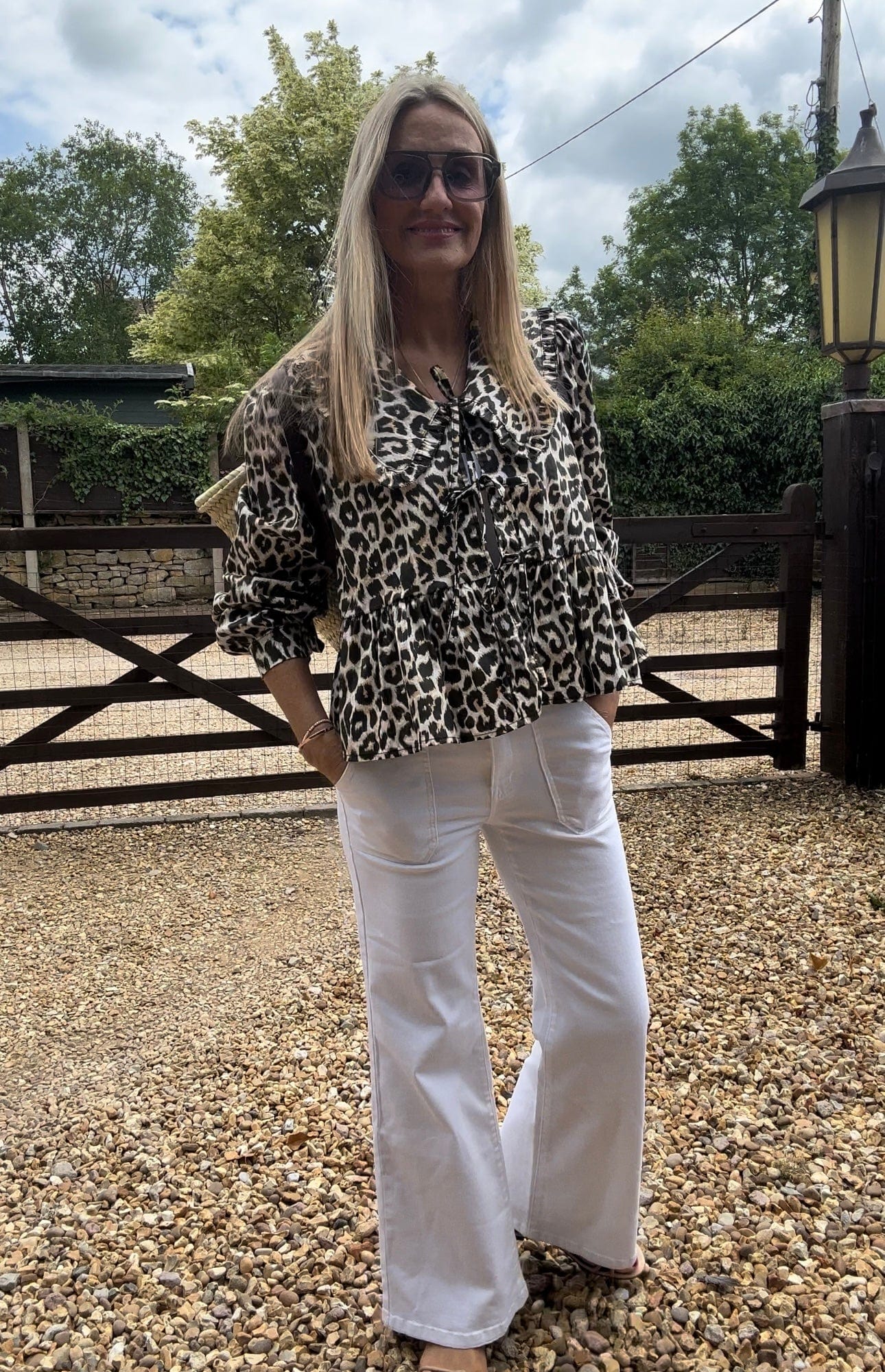 Leopard Print Blouse with Peplum