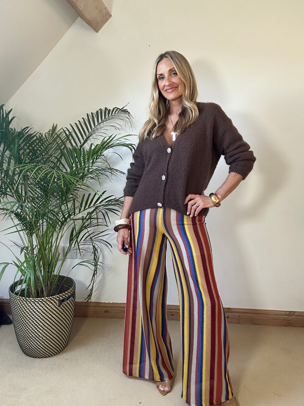 Boho Striped Knitted Pants