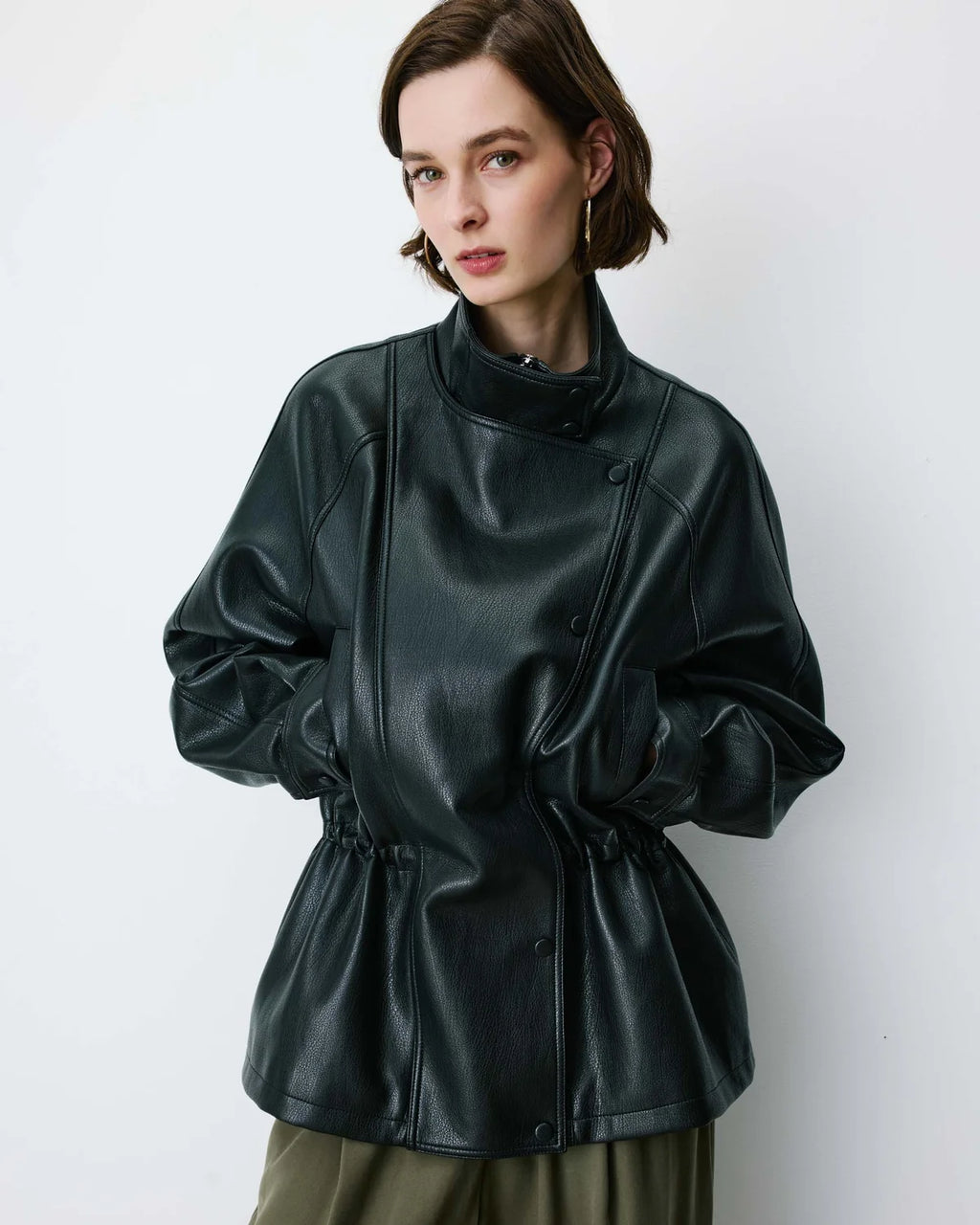 Oversized Faux Leather Jacket