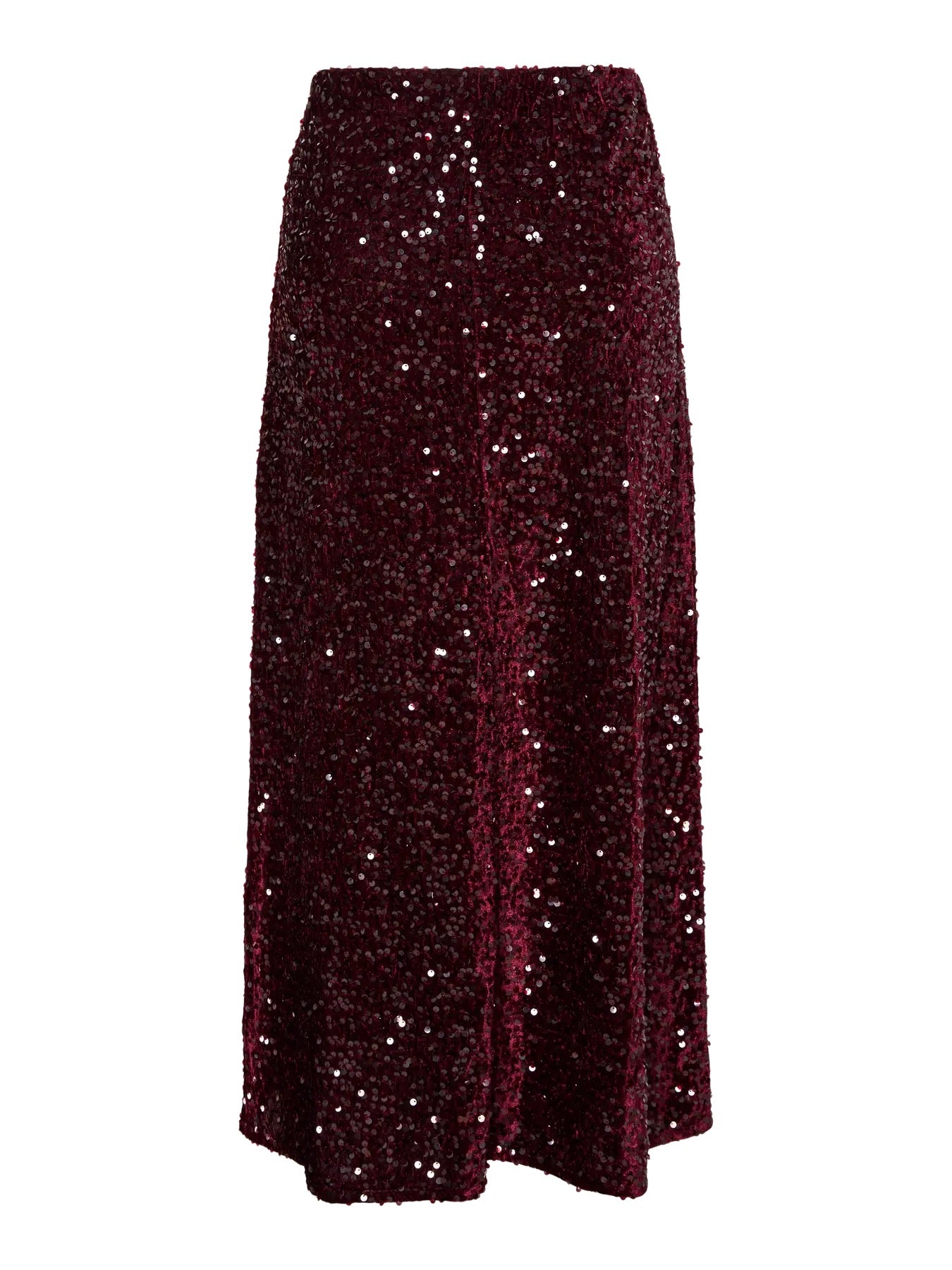 Sequin Maxi Skirt - Wine/ silver/black