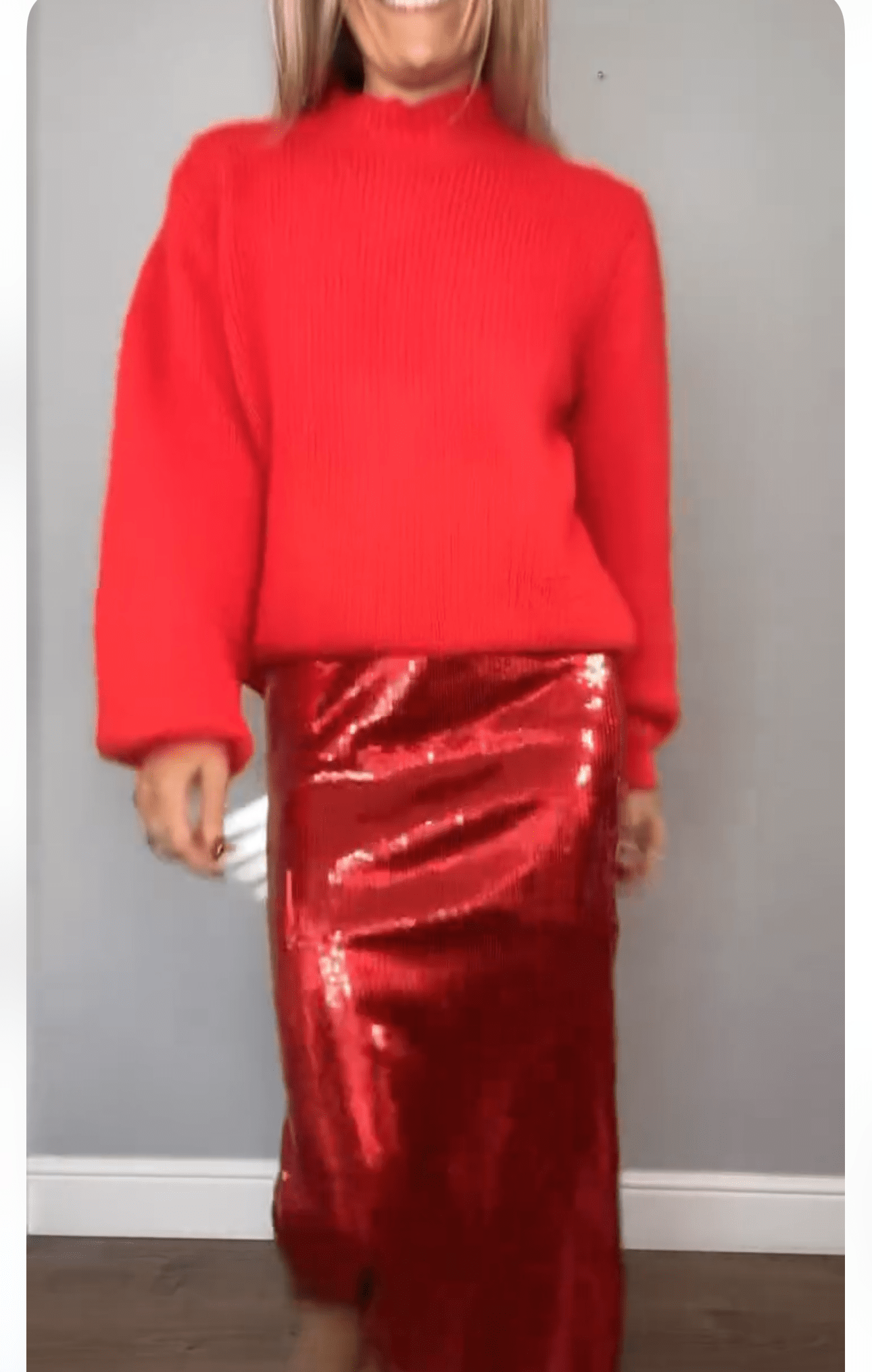 Red Sequin Skirt