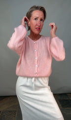 Round Neck Mohair Cardigan