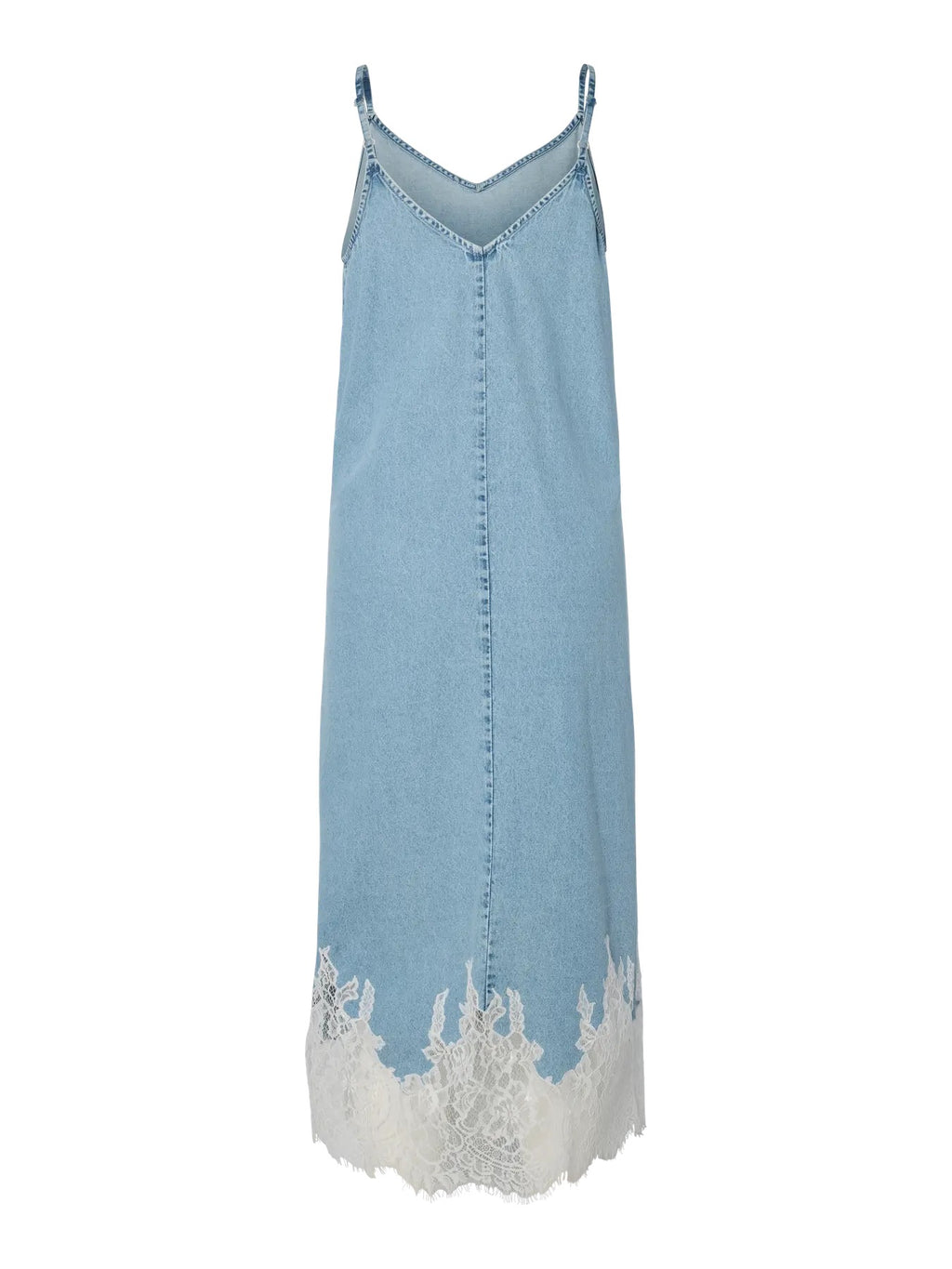 Denim and Lace Slip Dress