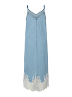 Denim and Lace Slip Dress
