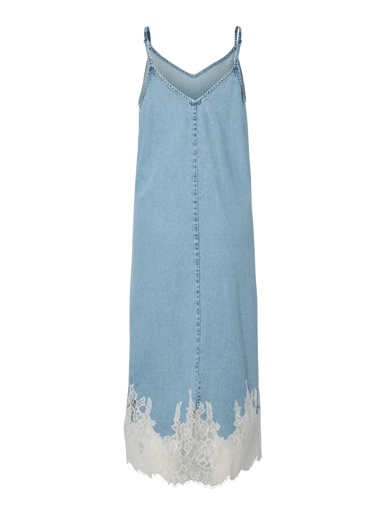 Denim and Lace Slip Dress