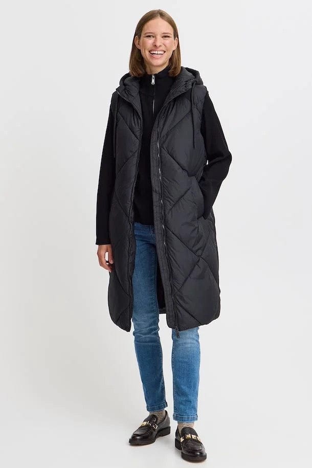 Quilted Gilet - Black
