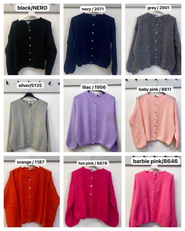 Round Neck Mohair Cardigan