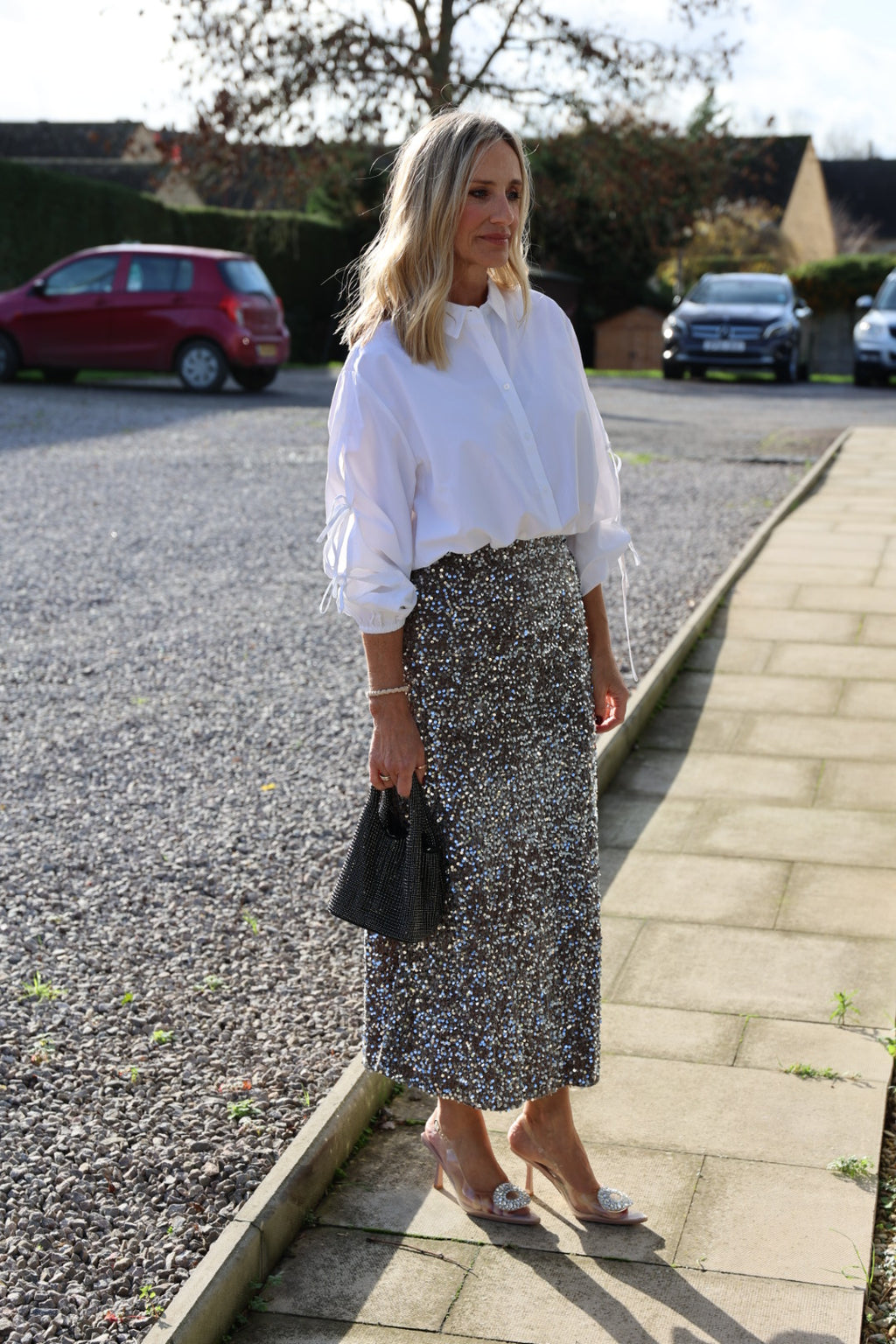 White Shirt With Bow Tie Sleeves