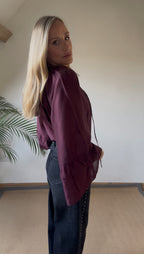 Wine Boho Style Blouse