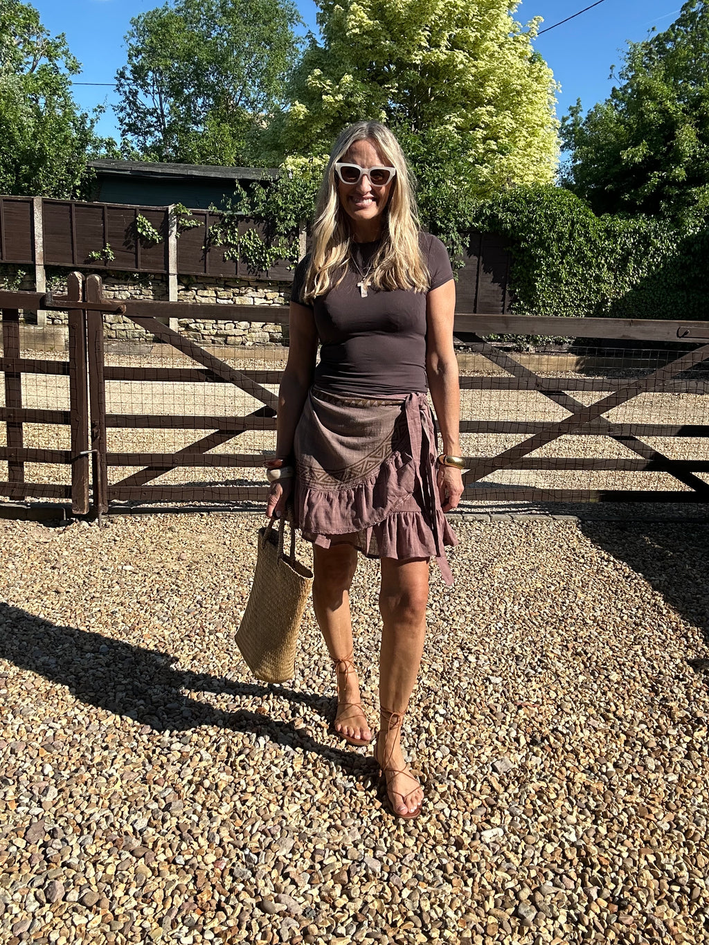 Boho Mini Wrap Skirt