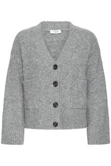 Grey V Neck Cardigan