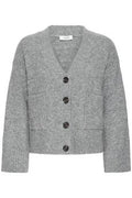 Grey V Neck Cardigan