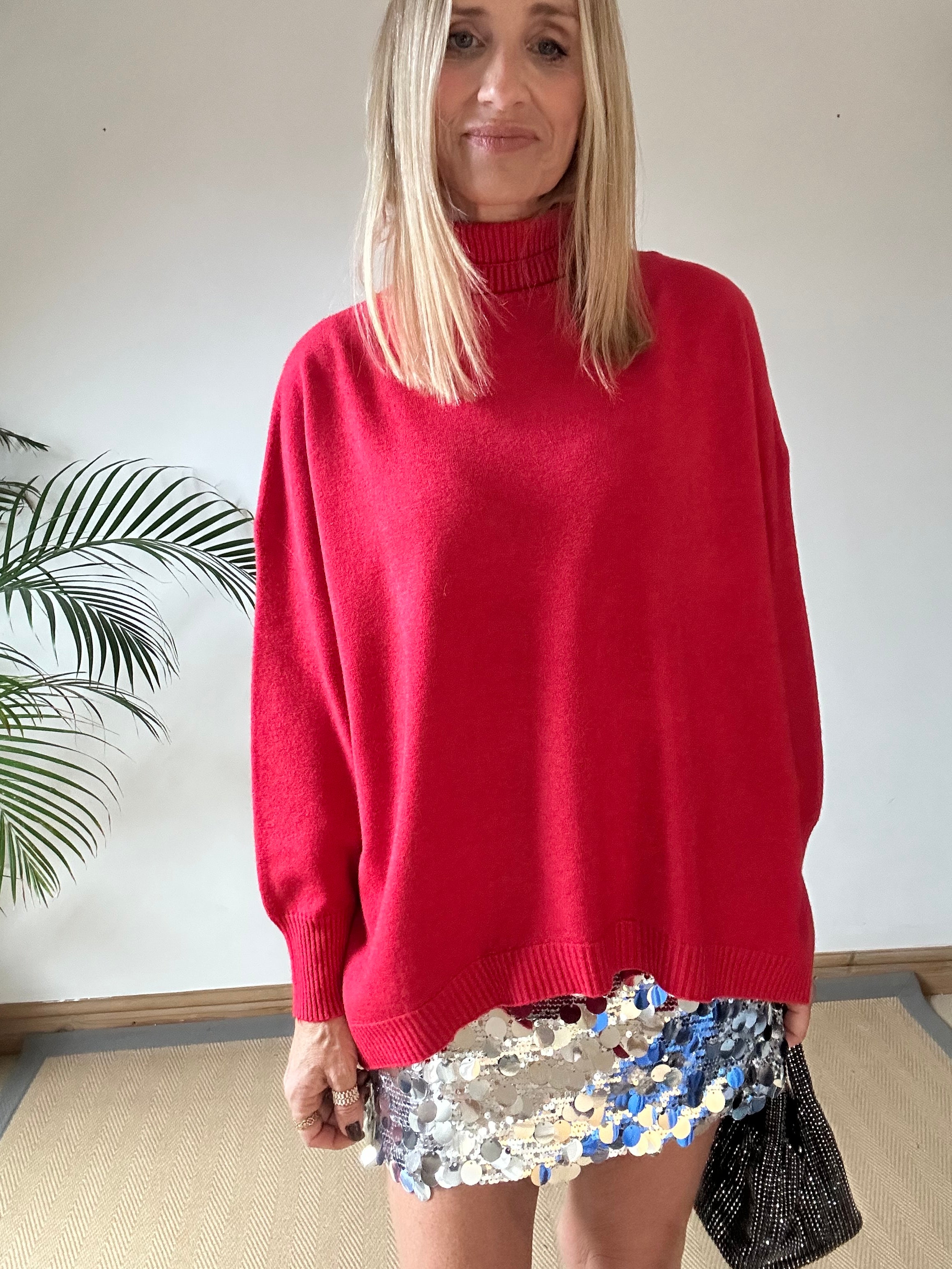 Relaxed Fit Roll Neck Jumper