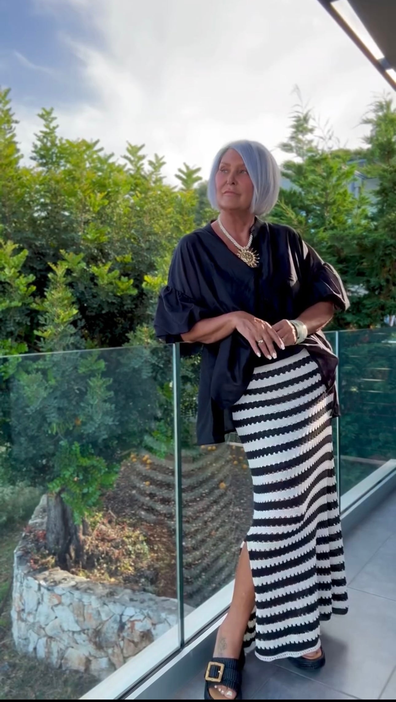 Striped crochet skirt