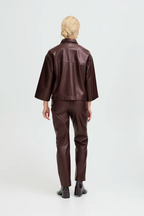 Burgundy Faux Leather Jacket