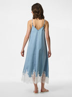 Denim and Lace Slip Dress