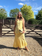 Lemon Longline Waistcoat and Maxi Skirt Co-Ord