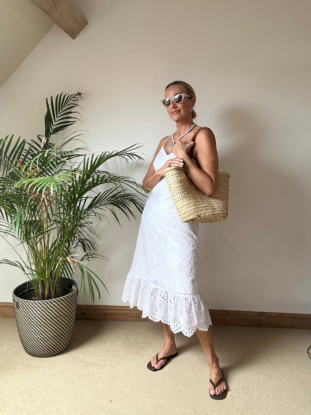 Broderie Anglaise Sundress - White