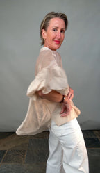 Sheer Puff Sleeve Blouse