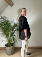 Sheer Puff Sleeve Blouse