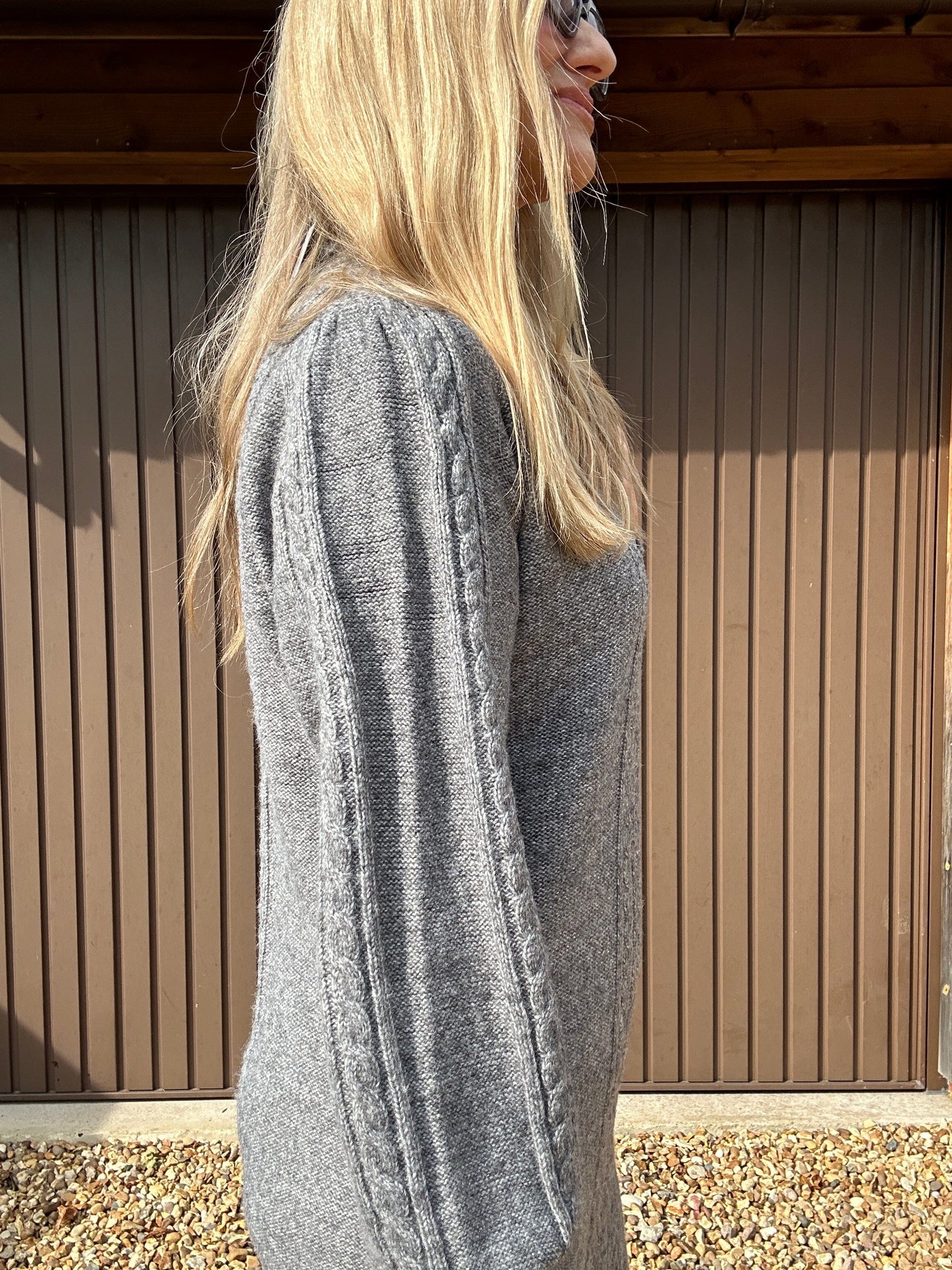 Grey Cable Knitted Dress