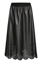 Laser Cut Faux Leather Skirt
