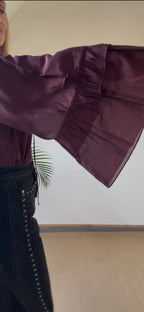 Wine Boho Style Blouse