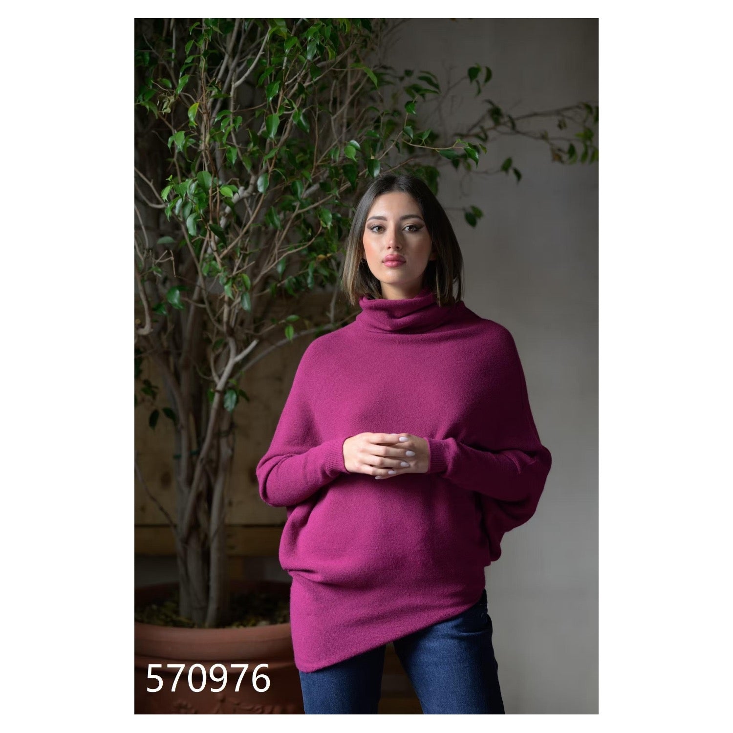 Roll Neck Asymmetric Jumper