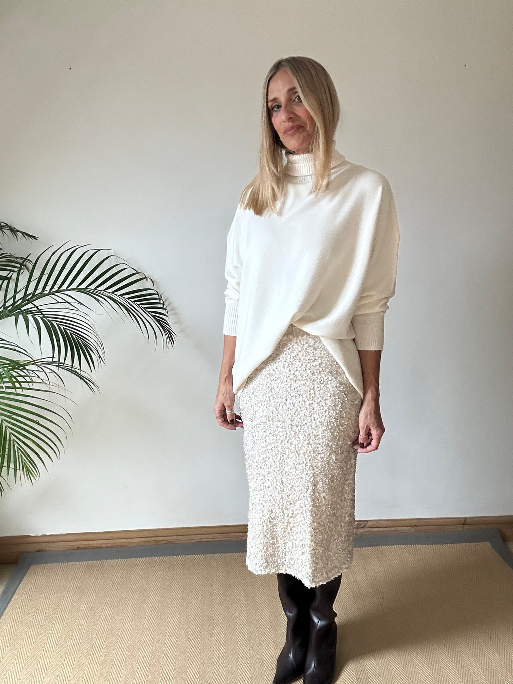 Relaxed Fit Roll Neck Jumper