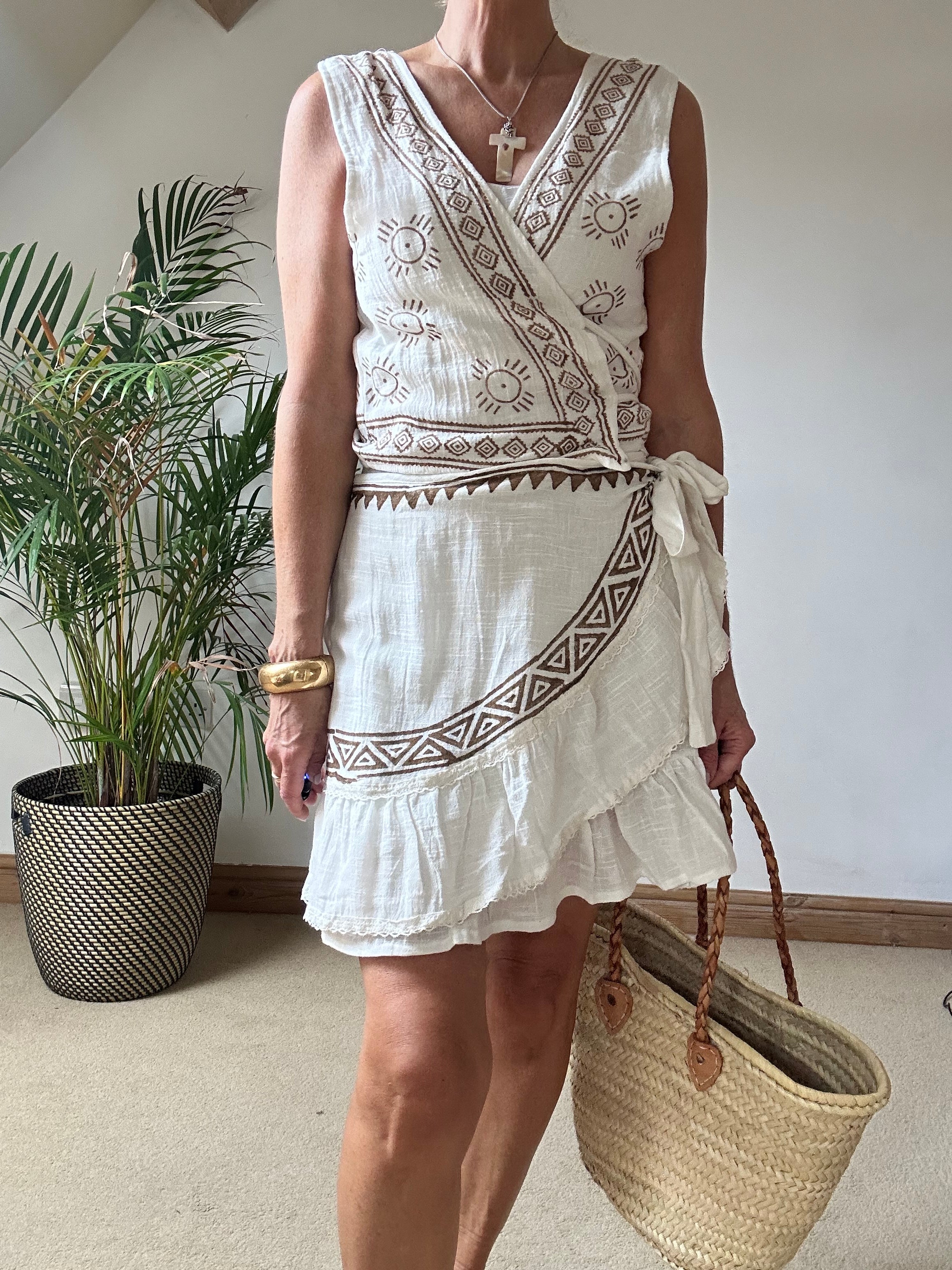 Boho Mini Wrap Skirt