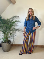 Boho Striped Knitted Pants