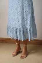 Broderie Anglaise Sundress -  Baby Blue