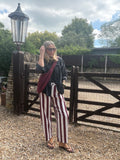 Stripe Barrel Leg Trousers