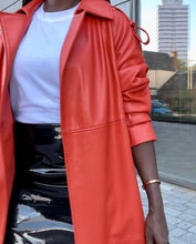 Load image into Gallery viewer, Faux Leather Trench Coat
