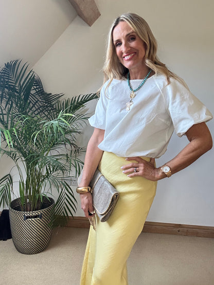 Cotton Top With Puff Sleeves