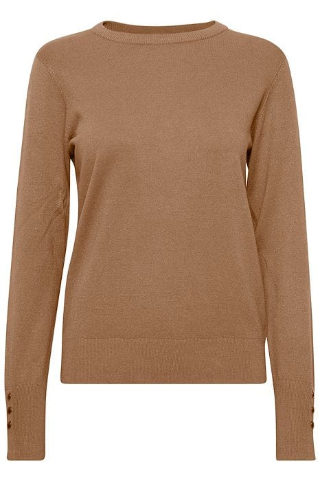 BYPIMBA ROUND NECK BASIC KNIT - toasted coconut